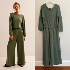 NWT Free People Darla One Piece Jumpsuit in Green, Size S